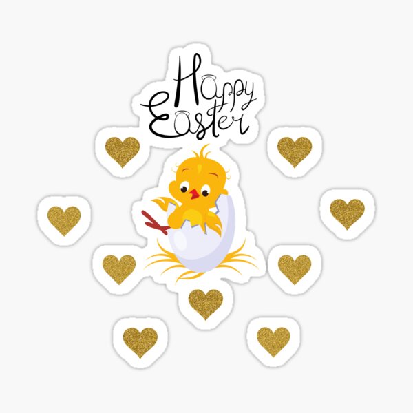 Item preview, Happy Easter Glitter Heart Chick designed and sold by Imemewell.