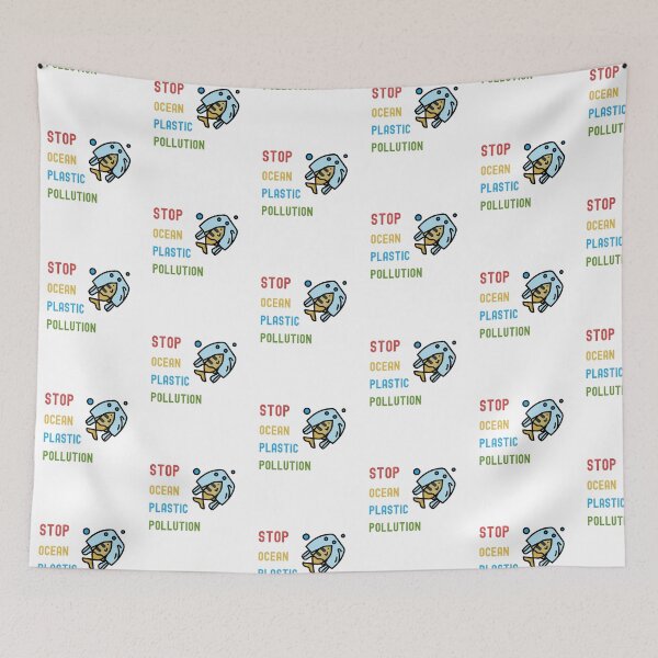 Item preview, Stop Ocean Plastic Pollution Fish designed and sold by Nostraw.
