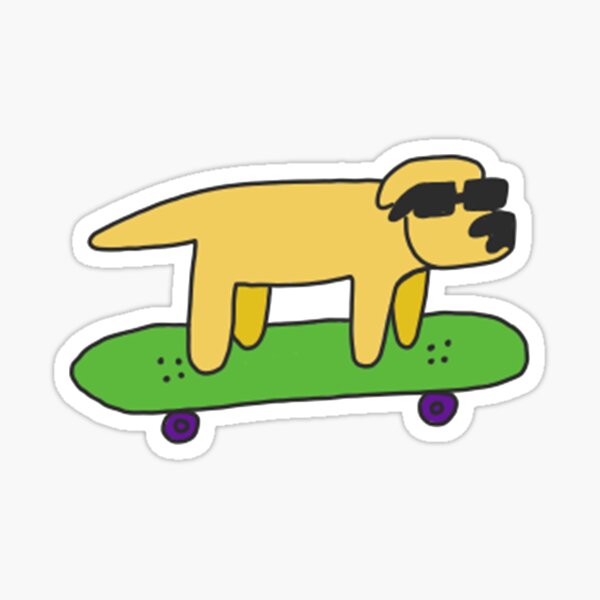 Skateboarding Dog Sticker