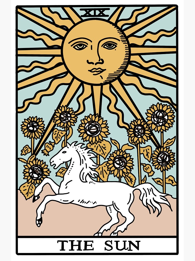 The Sun Tarot Card Sticker for Sale by mossandmoon