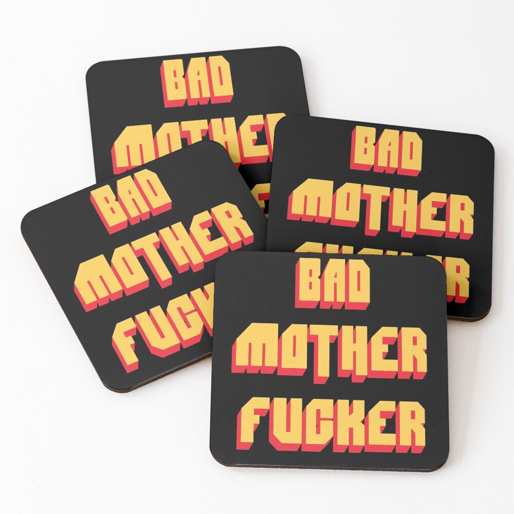 Bad Mother Fucker Pulp Fiction Tarantino Samuel L Jackson 80s Movie Coasters Set of 4