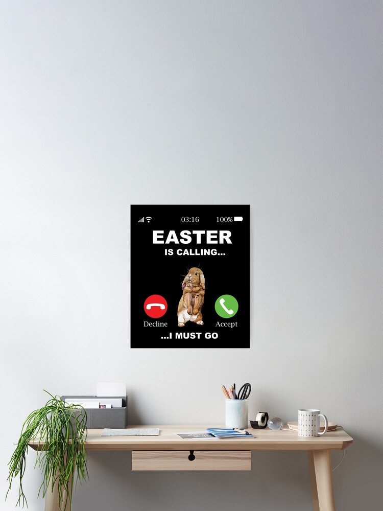 Thumbnail 2 of 3, Poster, Easter Calls - Bunny Easter Rabbit designed and sold by Ibu83.