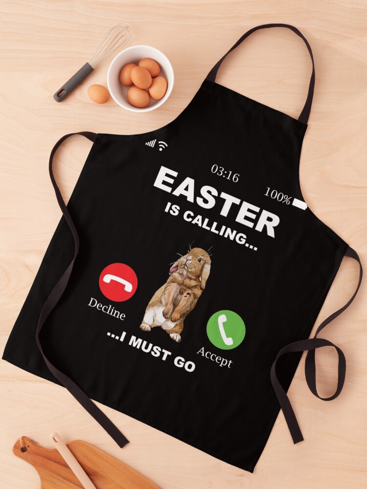Thumbnail 1 of 6, Apron, Easter Calls - Bunny Easter Rabbit designed and sold by Ibu83.