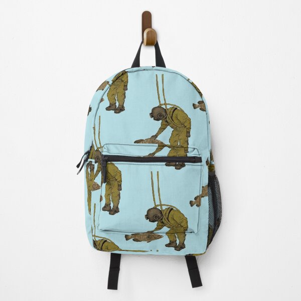 Item preview, Vintage Diver with Diving Helmet Petting a Fish designed and sold by urmaddad.