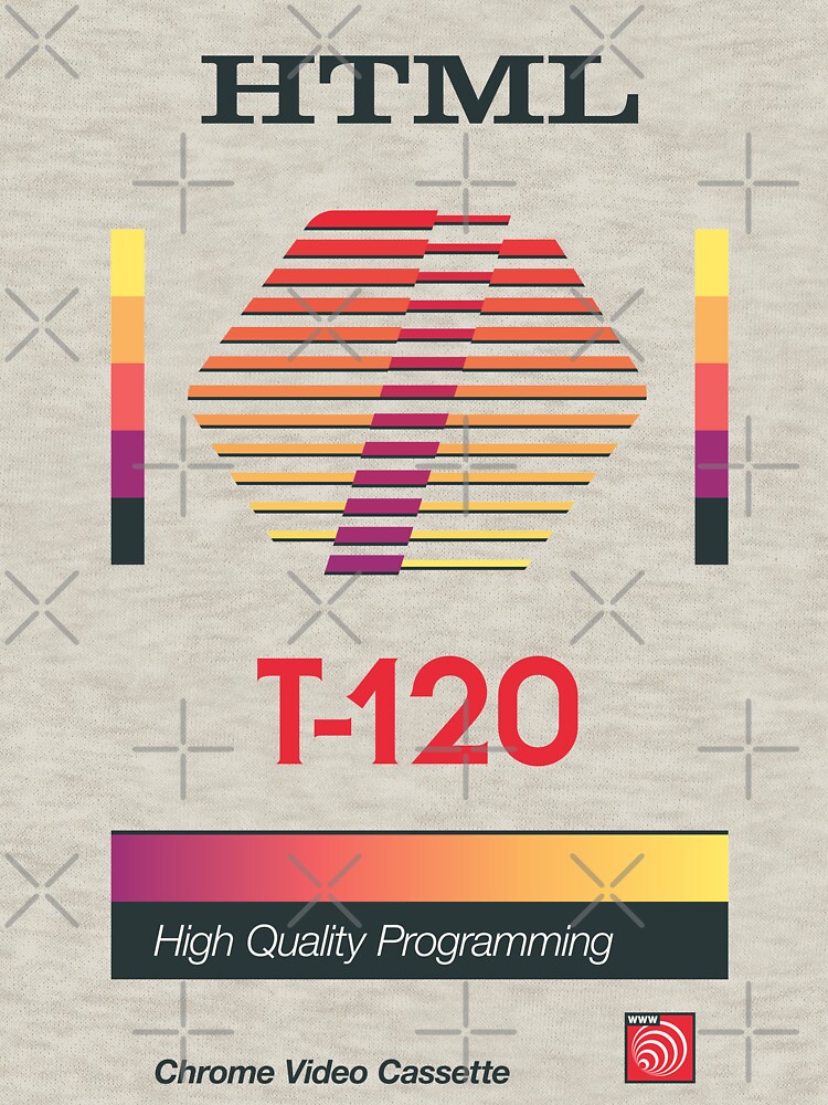 Thumbnail 7 of 7, Essential T-Shirt, Retro Blank VHS HTML designed and sold by ckirknielsen.