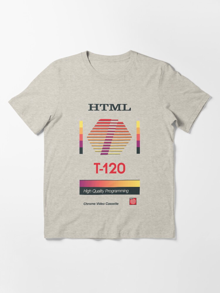 Thumbnail 3 of 7, Essential T-Shirt, Retro Blank VHS HTML designed and sold by ckirknielsen.