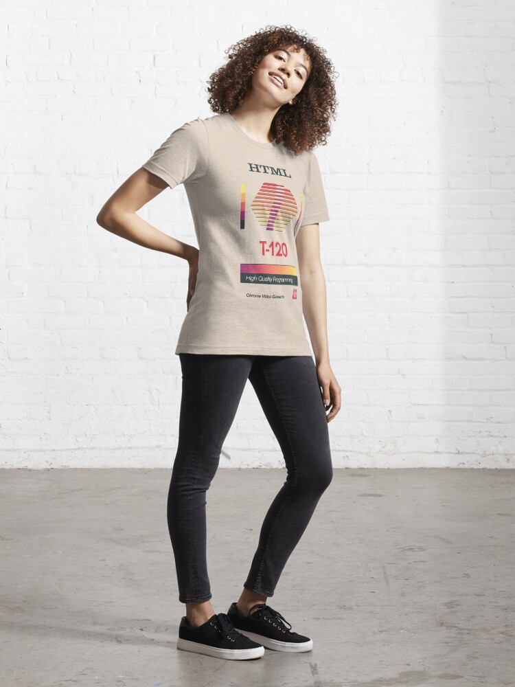 Thumbnail 4 of 7, Essential T-Shirt, Retro Blank VHS HTML designed and sold by ckirknielsen.