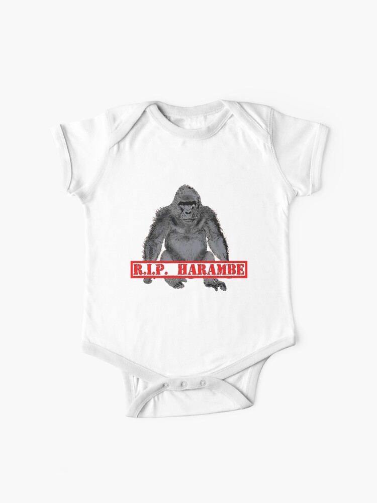 Harambe Rip Harambe The Gorilla Baby One Piece By Greenbaby Redbubble