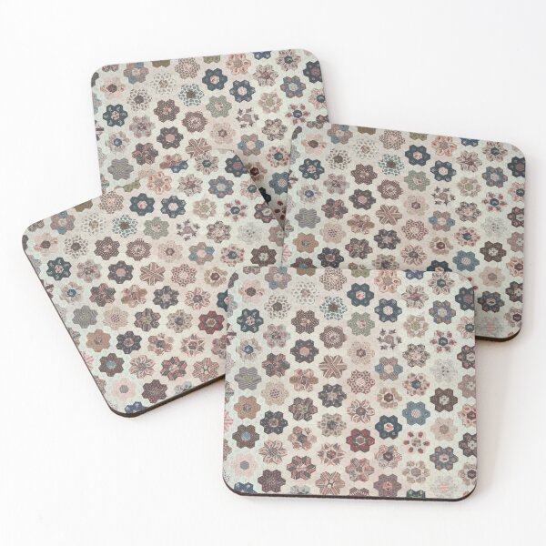 Item preview, Hexagonal Quilt Pattern | Vintage Textiles designed and sold by KnightandMoon.