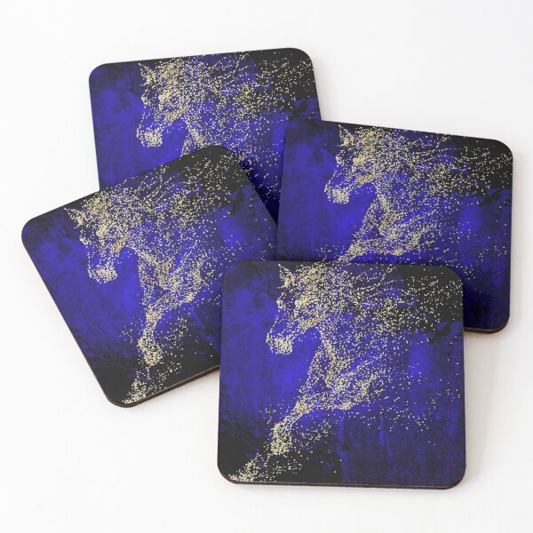 Item preview, Horse painting with golden dotes & dark blue background.  designed and sold by artjood.