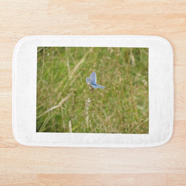 Blue butterfly Bath Mat