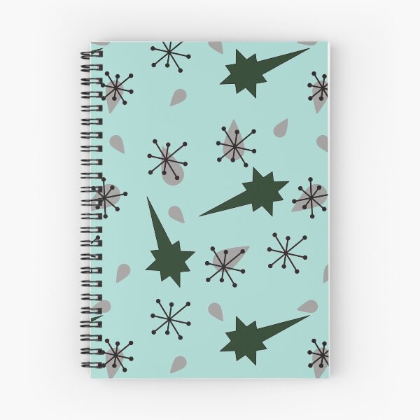 Item preview, Green Mid-century Modern Starburst and Gray Teardrop Pattern designed and sold by LavenderMint.