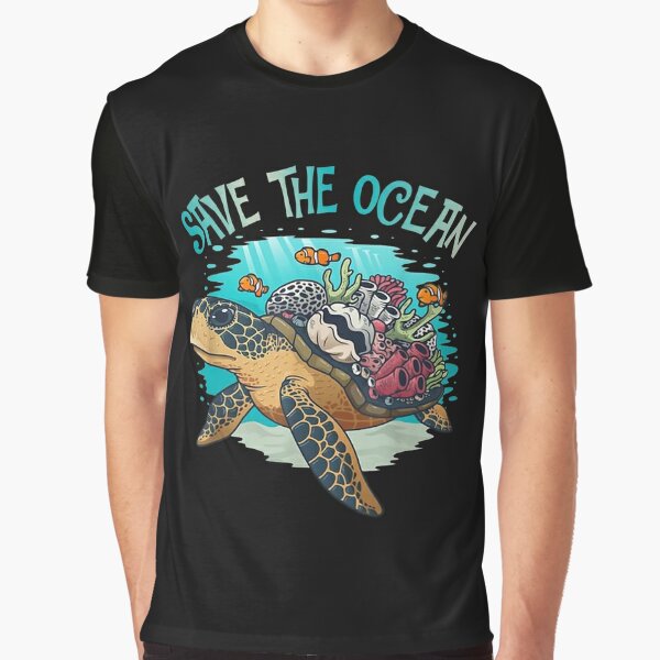 Women's Save The Ocean Turtle Print T-shirt – Save Our Ocean Official