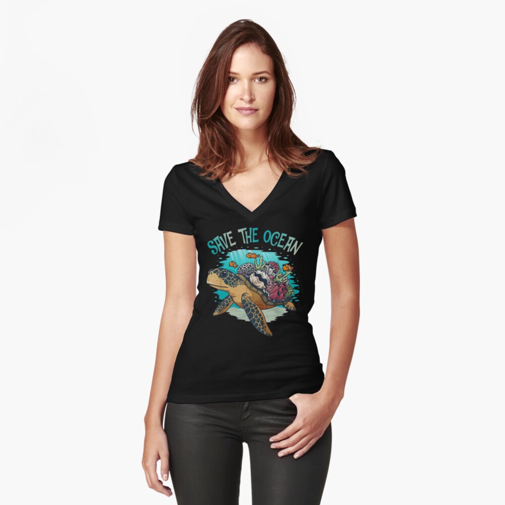 Women's Save The Ocean Turtle Print T-shirt – Save Our Ocean Official