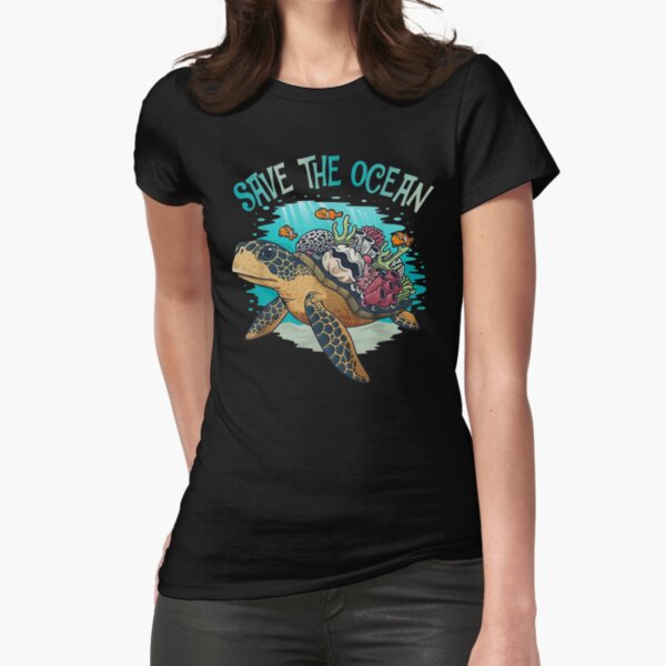 Women's Save The Ocean Turtle Print T-shirt – Save Our Ocean Official