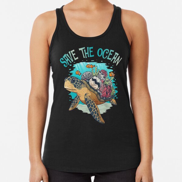 Women's Save The Ocean Turtle Print T-shirt – Save Our Ocean Official