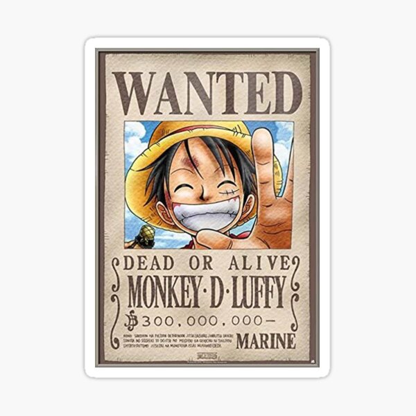 Pegatina Luffy Wanted – One Piece – adhesivosNatos