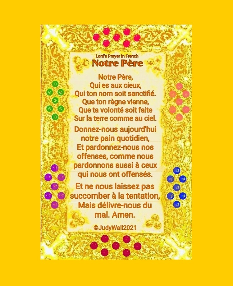 Funda y vinilo para iPad «Francés, Padre Nuestro`` Notre Père, Padre Nuestro»  de JudyWall | Redbubble