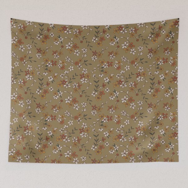 Item preview, Green, Orange, Rust Fall Ditsy Floral designed and sold by StudioPosies.