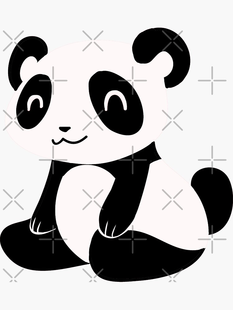 "Happy Cartoon Panda" Sticker for Sale by SaradaBoru | Redbubble