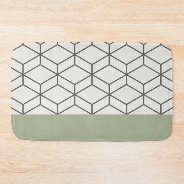 Item preview, Geometric Honeycomb Lattice Cuff Pattern in Sage Green designed and sold by kierkegaard.
