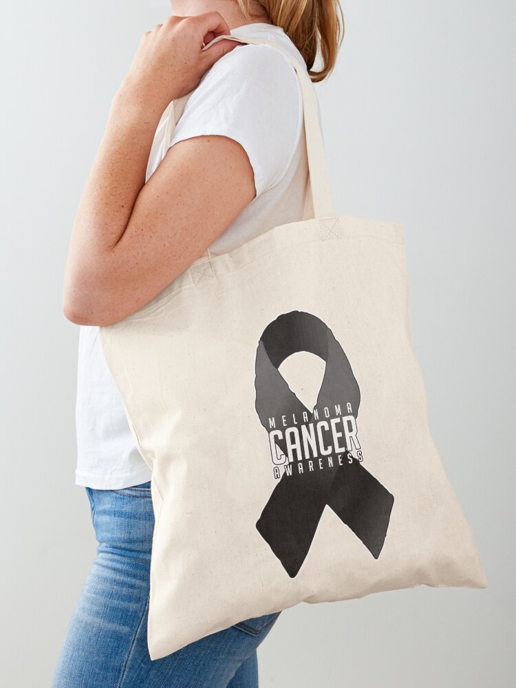 Black Ribbon Melanoma Cancer Awareness Advocacy Gift | Tote Bag