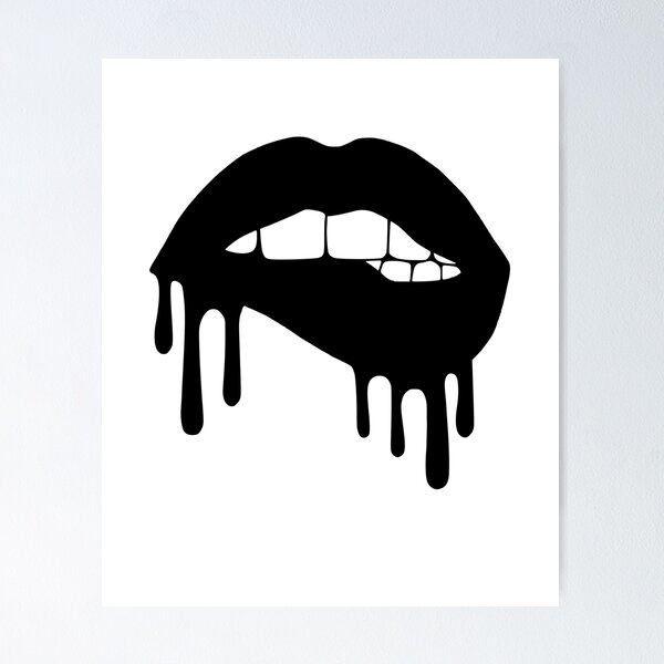 Drippy, black, drip, lips, popular, simple, trending, white, HD