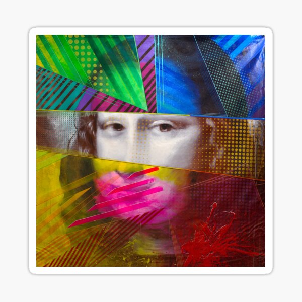 Untitled ( Mona Lisa's smile - Modern Day Roy Lichtenstein) Sticker