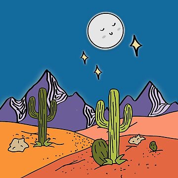 Artwork thumbnail, Desert cactus sleepy moon by beautylore