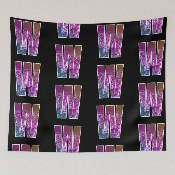 Item preview, Letter W - Retro Vaporwave City Art designed and sold by dylanxh.