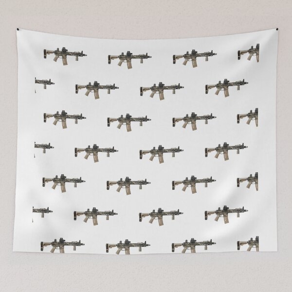 Item preview, AR-15 Tan Camo Gun Pattern - White designed and sold by Matt Ballinger.