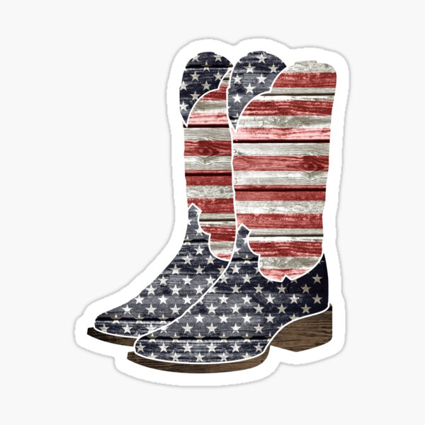 Patriotic Cowboy Boots Sticker