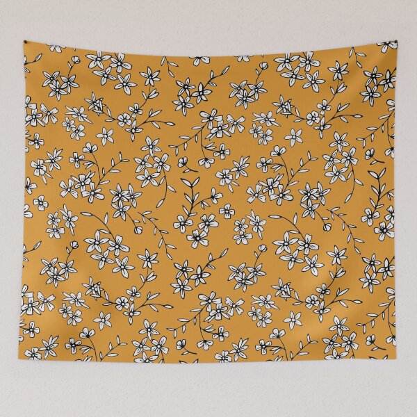 Item preview, Mustard Yellow & White Ditsy Floral designed and sold by StudioPosies.