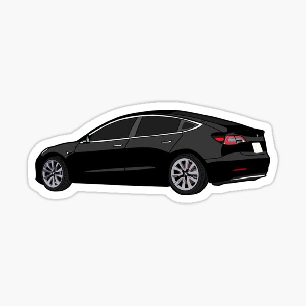 Tesla Model S Pixel Car Sticker for Sale by Maria Kirichenko