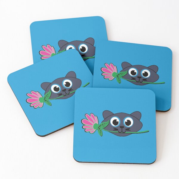 Item preview, Cute cat with purple flower designed and sold by catnbloom.