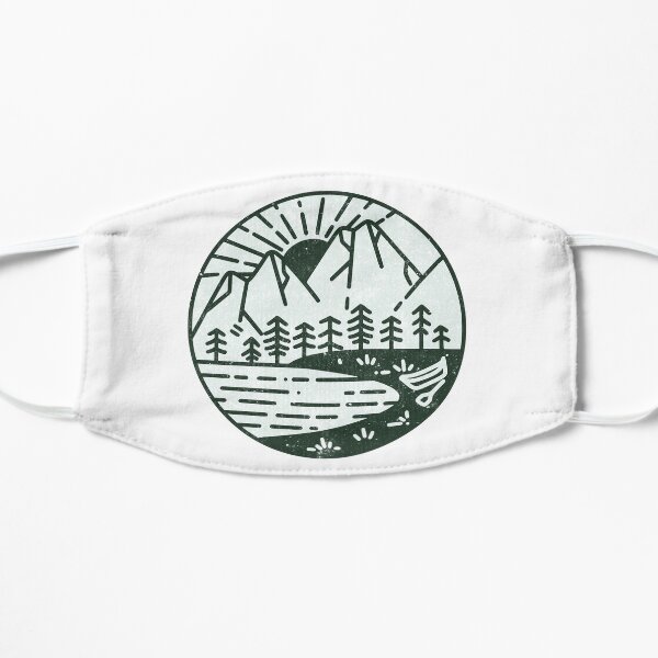 Mountain Line Art Flat Mask