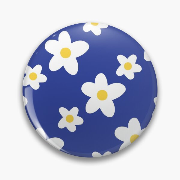Item preview, White Daisy Flower Pattern on Navy Blue designed and sold by fabibar.