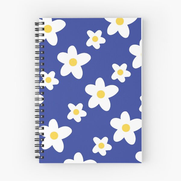 Item preview, White Daisy Flower Pattern on Navy Blue designed and sold by fabibar.