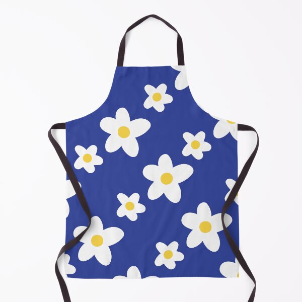 Item preview, White Daisy Flower Pattern on Navy Blue designed and sold by fabibar.