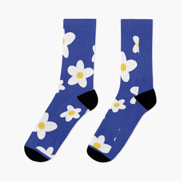 Item preview, White Daisy Flower Pattern on Navy Blue designed and sold by fabibar.
