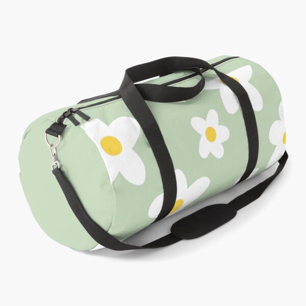Item preview, White Daisy Flower Pattern on Green Mint designed and sold by fabibar.