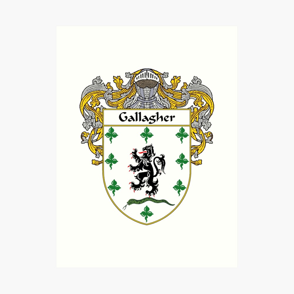"Gallagher Coat of Arms/Family Crest" Art Print by IrishArms Redbubble