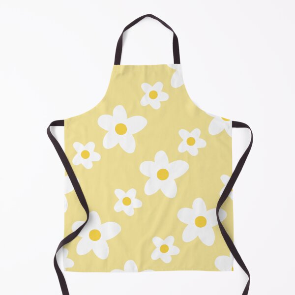 Item preview, White Daisy Flower Pattern on Baby Yellow designed and sold by fabibar.