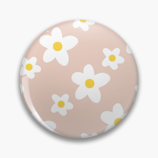 Item preview, White Daisy Flower Pattern on Salmon Pink designed and sold by fabibar.