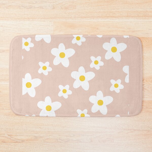 Item preview, White Daisy Flower Pattern on Salmon Pink designed and sold by fabibar.