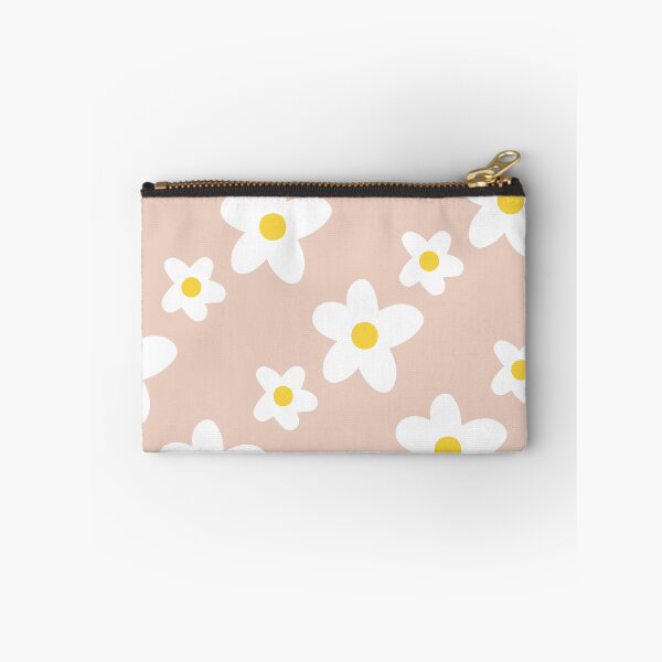 Item preview, White Daisy Flower Pattern on Salmon Pink designed and sold by fabibar.