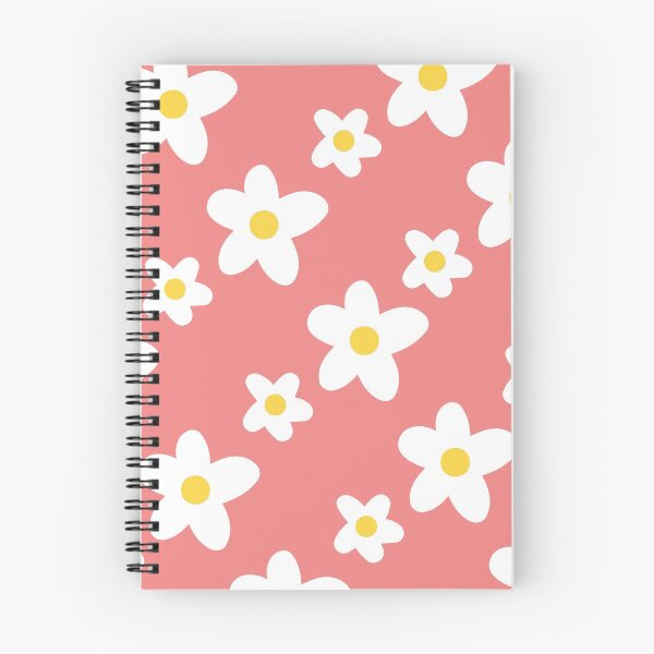 Item preview, White Daisy Flower Pattern on Pale Red designed and sold by fabibar.