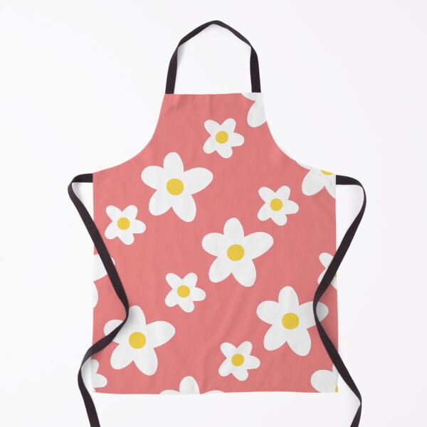 Item preview, White Daisy Flower Pattern on Pale Red designed and sold by fabibar.