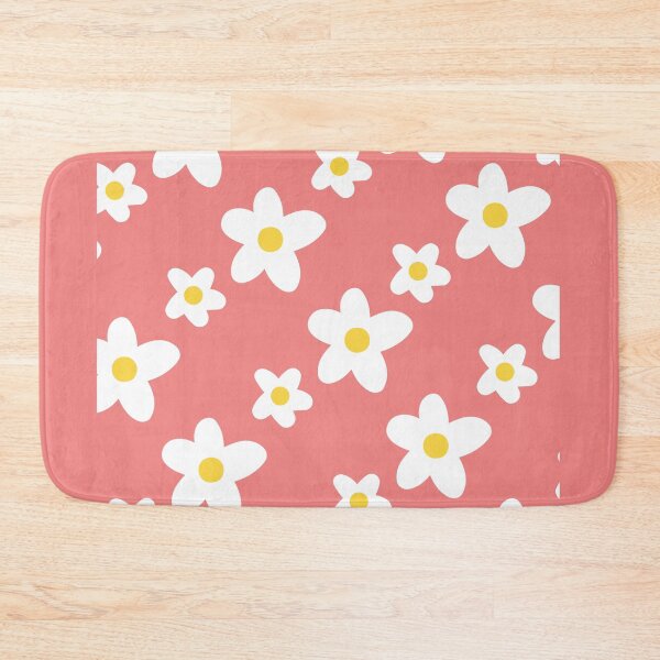 Item preview, White Daisy Flower Pattern on Pale Red designed and sold by fabibar.