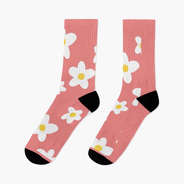 Item preview, White Daisy Flower Pattern on Pale Red designed and sold by fabibar.